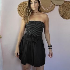 Strapless drop waist dress